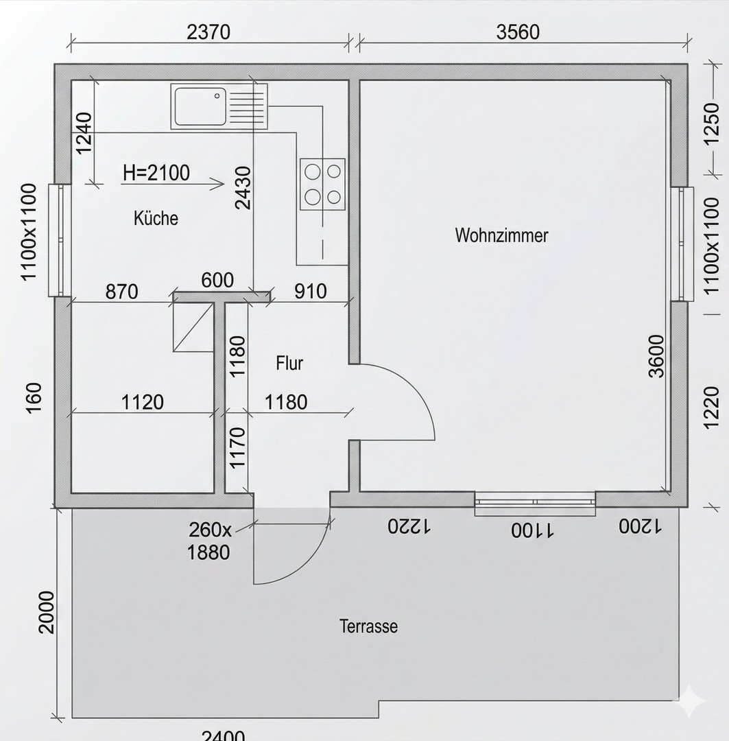 Grundriss Blockhaus 1